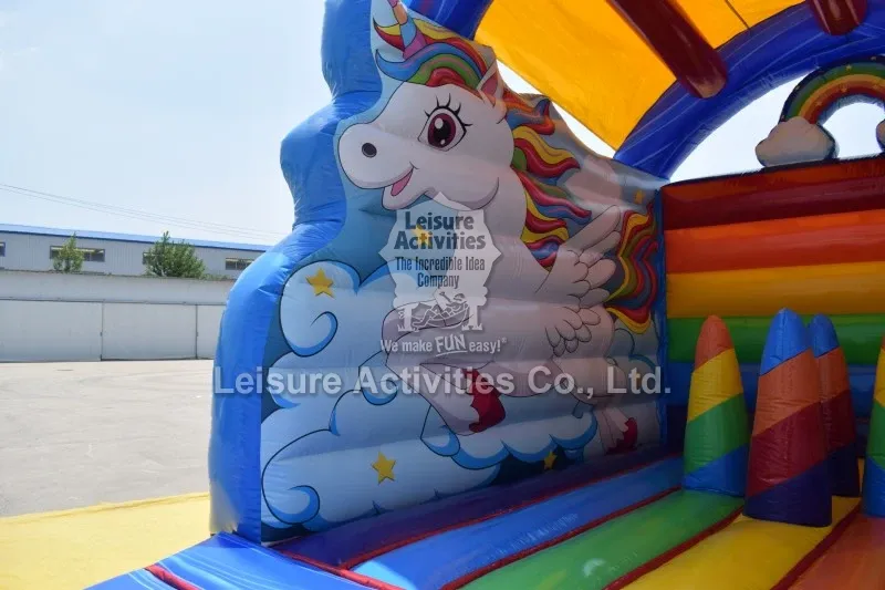 Super Inflatable Bouncy Castles Unicorn Rainbow