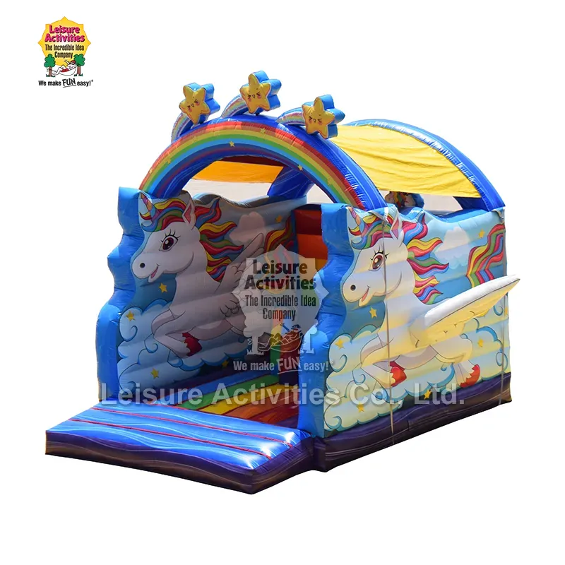 Super aufblasbare Hüpfburgen Einhorn Regenbogen